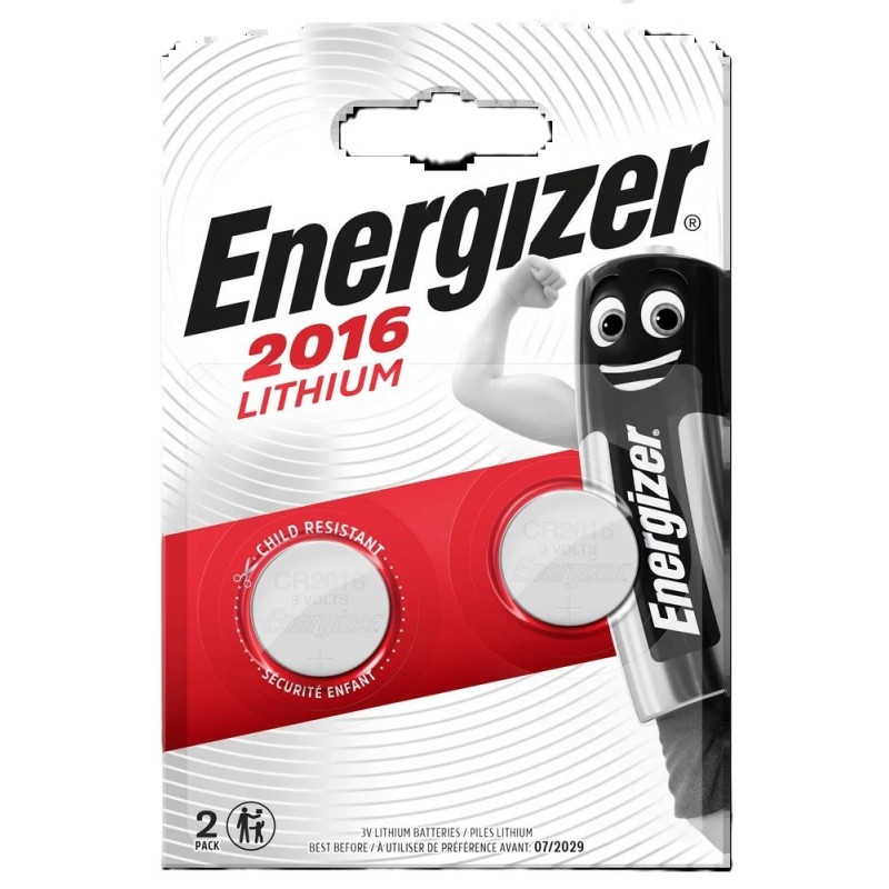 Buttoncell Lithium Energizer CR2016 3V Τεμ. 2