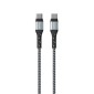 Καλώδιο σύνδεσης Energizer Metal & Braided Nylon Cable  USB-C σε USB-C 2.0  Ασημί 2m