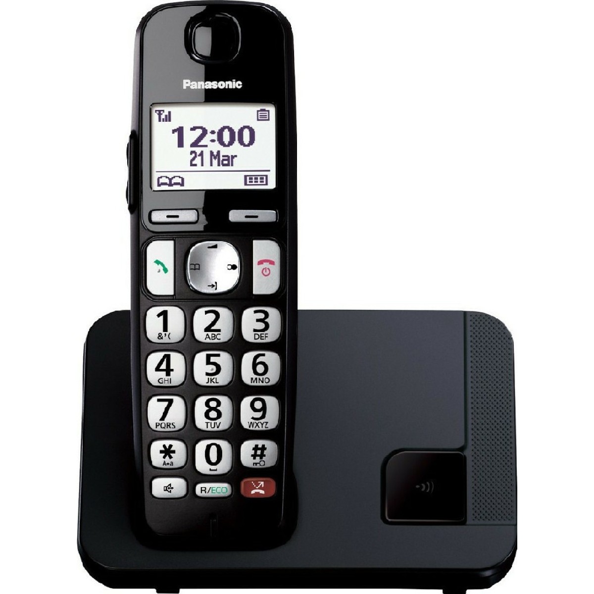 Ασύρματο Ψηφιακό Τηλέφωνο Panasonic KX-TGE250 EU με Πλήκτρο Αποκλεισμού Κλήσεων και Ανοιχτή Ακρόαση Μαύρο