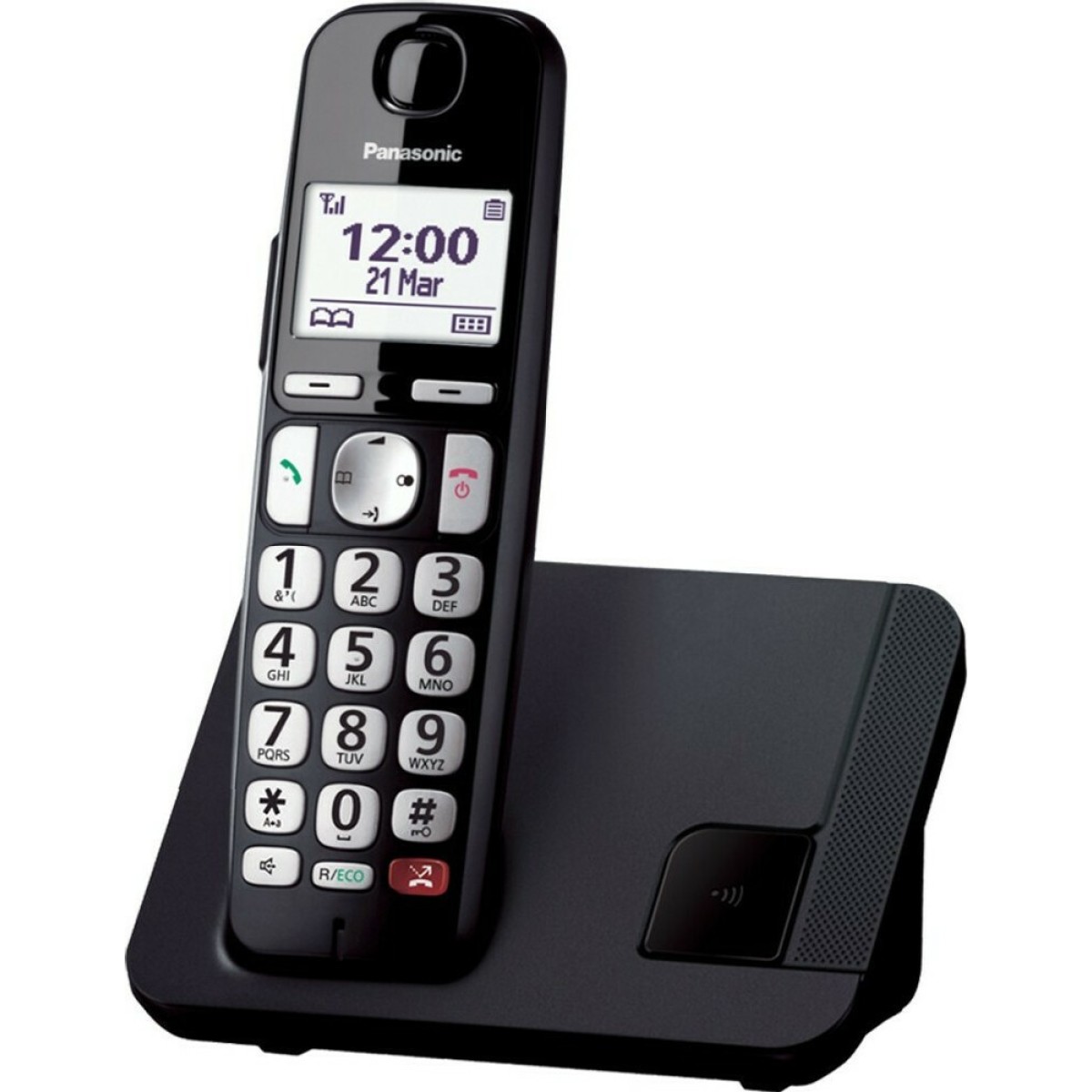 Ασύρματο Ψηφιακό Τηλέφωνο Panasonic KX-TGE250 EU με Πλήκτρο Αποκλεισμού Κλήσεων και Ανοιχτή Ακρόαση Μαύρο