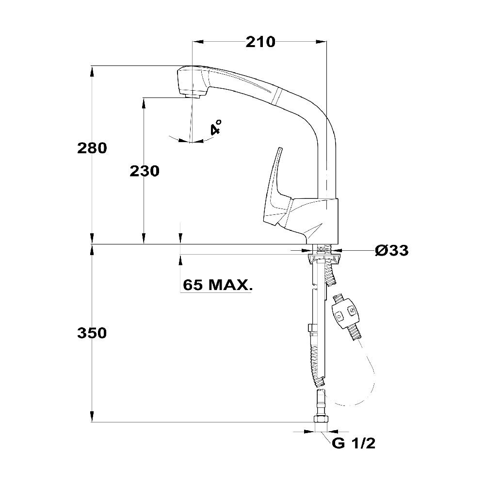 Μπαταρία Νεροχύτη Inox TEKA Περιστρεφόμενη MB-2 3/8" Pull Out 40931802