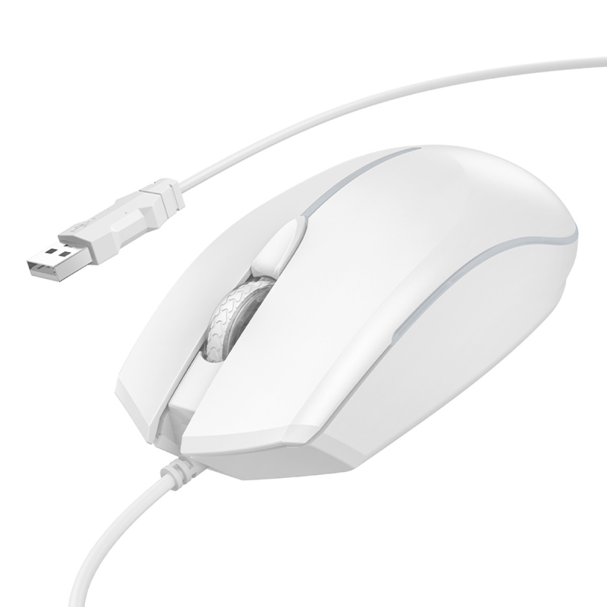 Ενσύρματο Ποντίκι Gaming Hoco GM37 Wonderful με 4  Πλήκτρα, Φωτισμό, 2400 DPI Λευκό