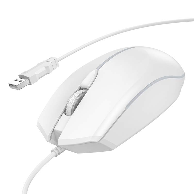 Ενσύρματο Ποντίκι Gaming Hoco GM37 Wonderful με 4  Πλήκτρα, Φωτισμό, 2400 DPI Λευκό
