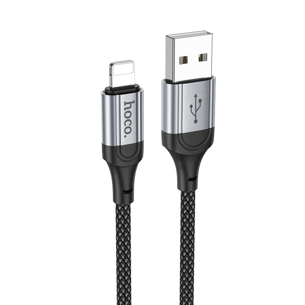 Καλώδιο σύνδεσης Hoco X102 Fresh USB-A σε Lightning 2.4A Braided 1m Μαύρο