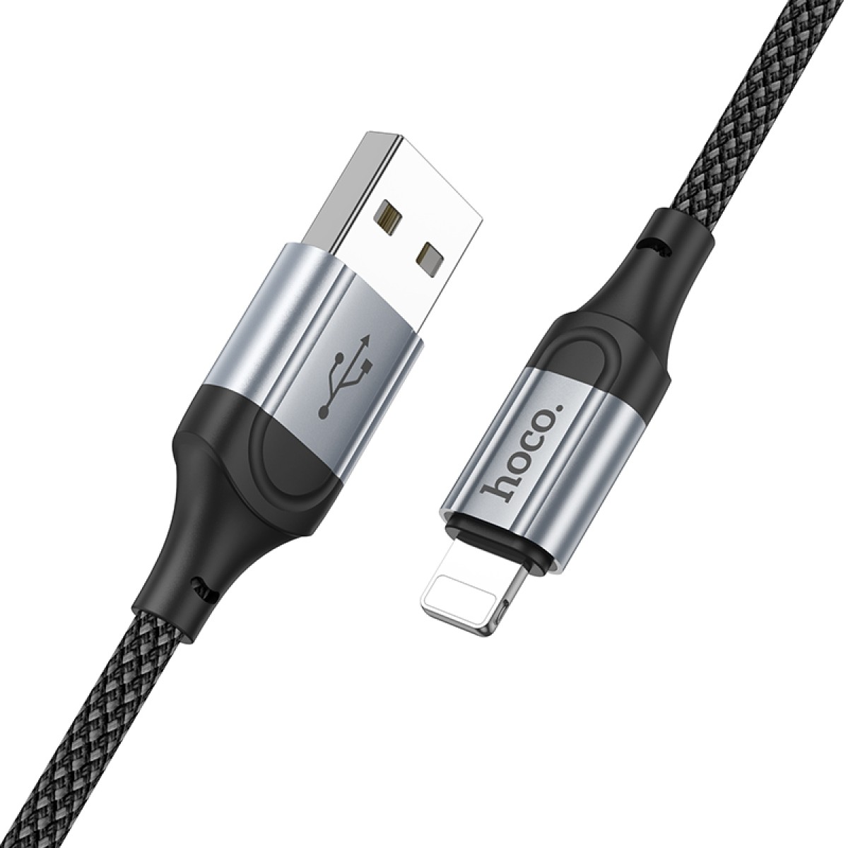 Καλώδιο σύνδεσης Hoco X102 Fresh USB-A σε Lightning 2.4A Braided 1m Μαύρο