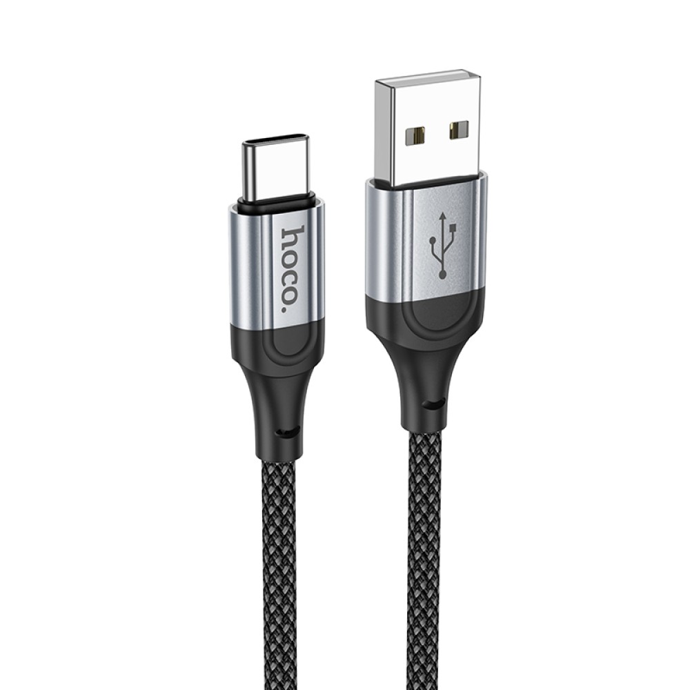 Καλώδιο σύνδεσης Hoco X102 Fresh USB-A σε USB-C 3A Braided 1m Μαύρο