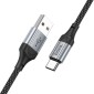 Καλώδιο σύνδεσης Hoco X102 Fresh USB-A σε USB-C 3A Braided 1m Μαύρο