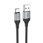 Καλώδιο σύνδεσης Hoco X102 Fresh USB-A σε USB-C 3A Braided 1m Μαύρο