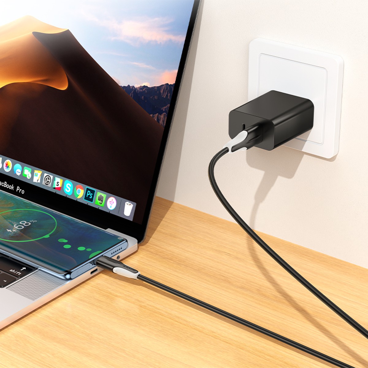 Καλώδιο σύνδεσης Borofone BX119 New USB σε USB-C 2.4A 1m Μαύρο