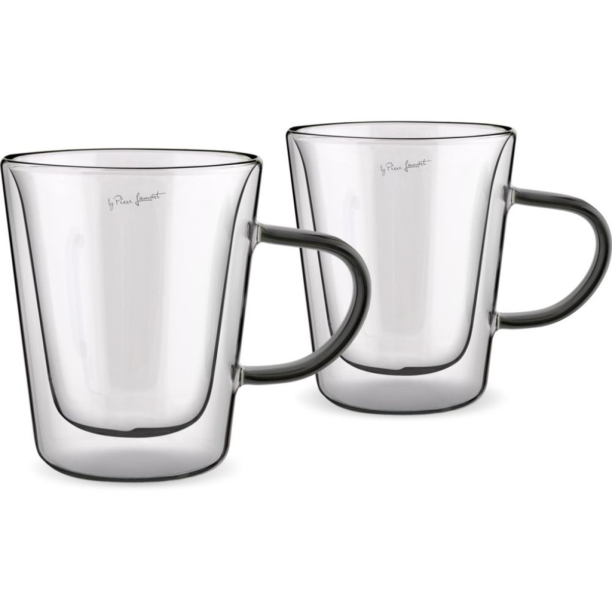 Σετ Ποτήρια Τσαγιού VASO Lamart LT9120 Γυάλινα με Διπλό Τοίχωμα 300ml Μαύρα 2 Τεμ