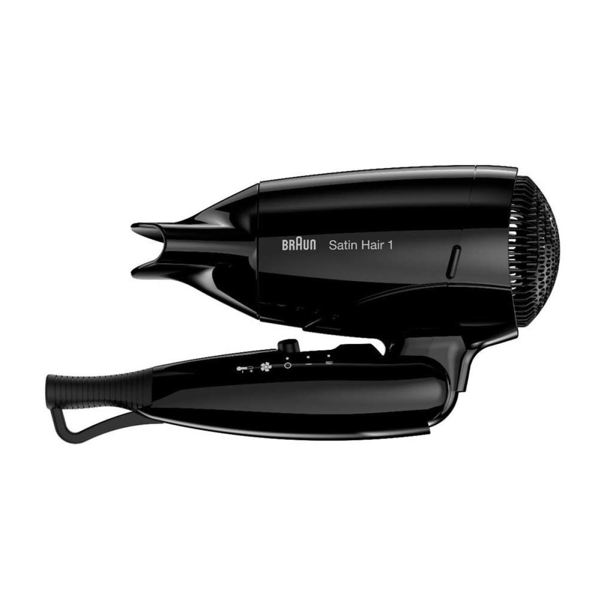 Πιστολάκι Μαλλιών Ταξιδίου Braun BRHD130 Satin Hair 1 Style & Go 1200W με 2 Επίπεδα Θέρμανσης και Ιονική Λειτουργία Μαύρο