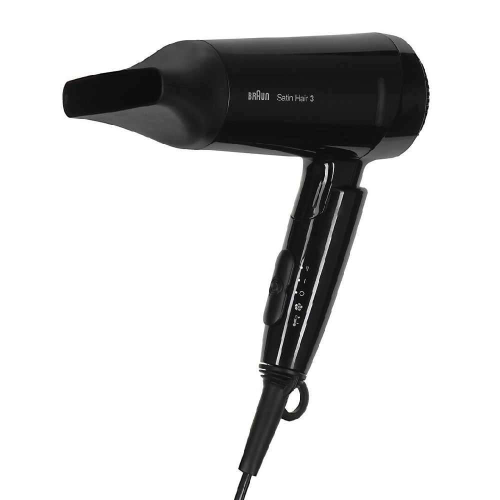 Πιστολάκι Μαλλιών Braun HD350 Satin Hair 3 Style & Go 1600W με 2 Επίπεδα Θέρμανσης Μαύρο