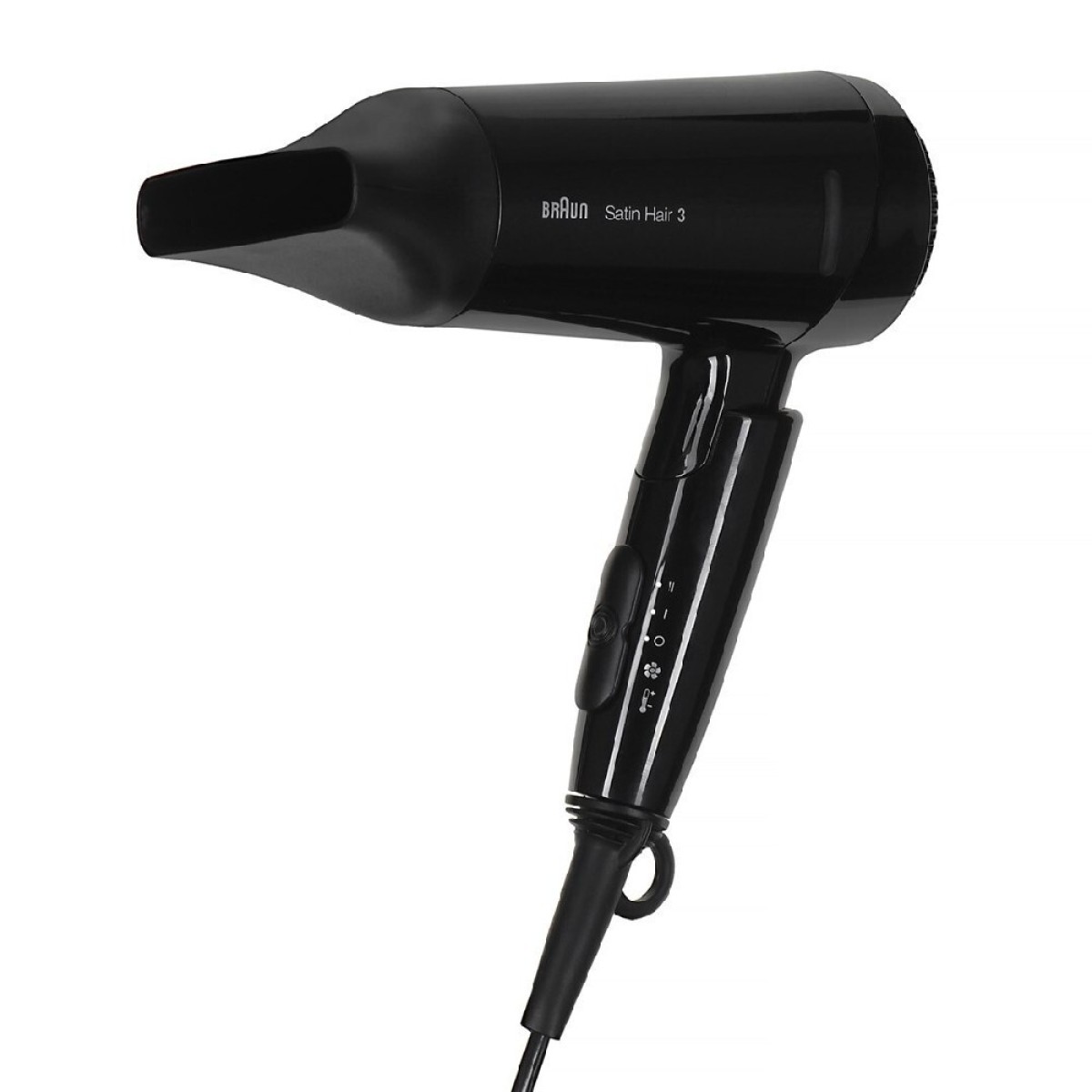 Πιστολάκι Μαλλιών Braun HD350 Satin Hair 3 Style & Go 1600W με 2 Επίπεδα Θέρμανσης Μαύρο