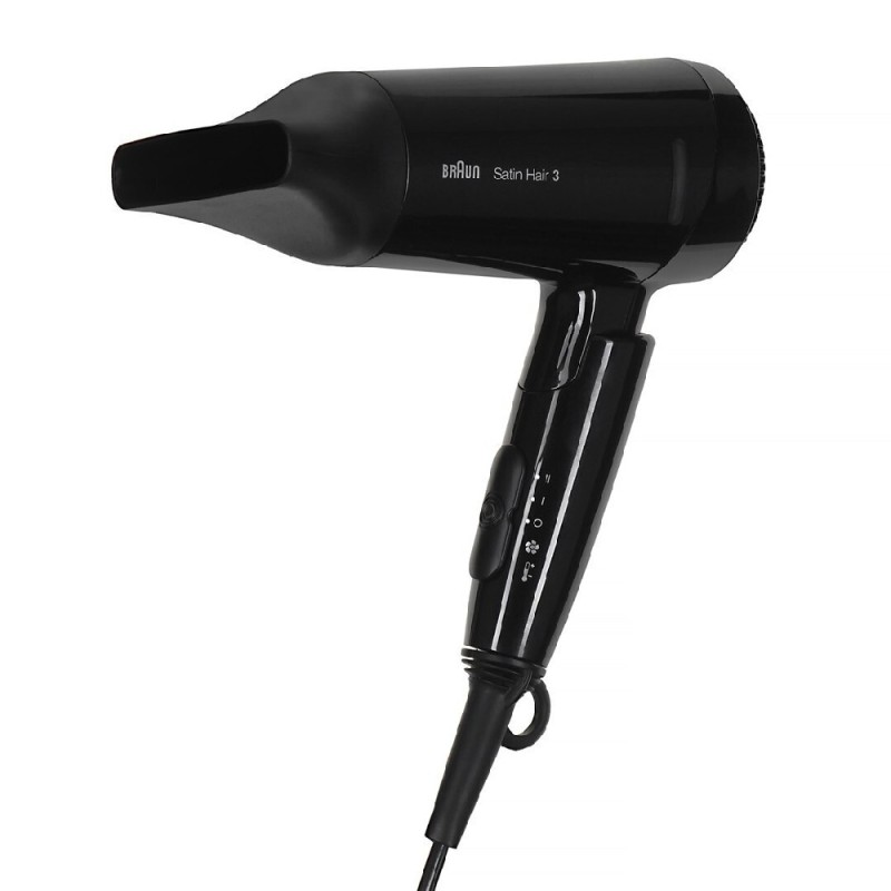 Πιστολάκι Μαλλιών Braun HD350 Satin Hair 3 Style & Go 1600W με 2 Επίπεδα Θέρμανσης Μαύρο