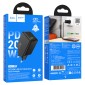 Φορτιστής Ταξιδίου Hoco N69 Nuevo PD20W QC3.0A 5V με 2 Εξόδους Φόρτισης 1xUSB-C και 1xUSB-A Μαύρος