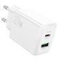 Φορτιστής Ταξιδίου Hoco N69 Nuevo PD20W 5V QC3.0A με 2 Εξόδους Φόρτισης 1xUSB-C και 1xUSB-A Λευκός