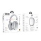 Wireless Ακουστικά Stereo Hoco W35 Max V5.4 800mAh με υποδοχή Micro SD και AUX ANC Ασημί