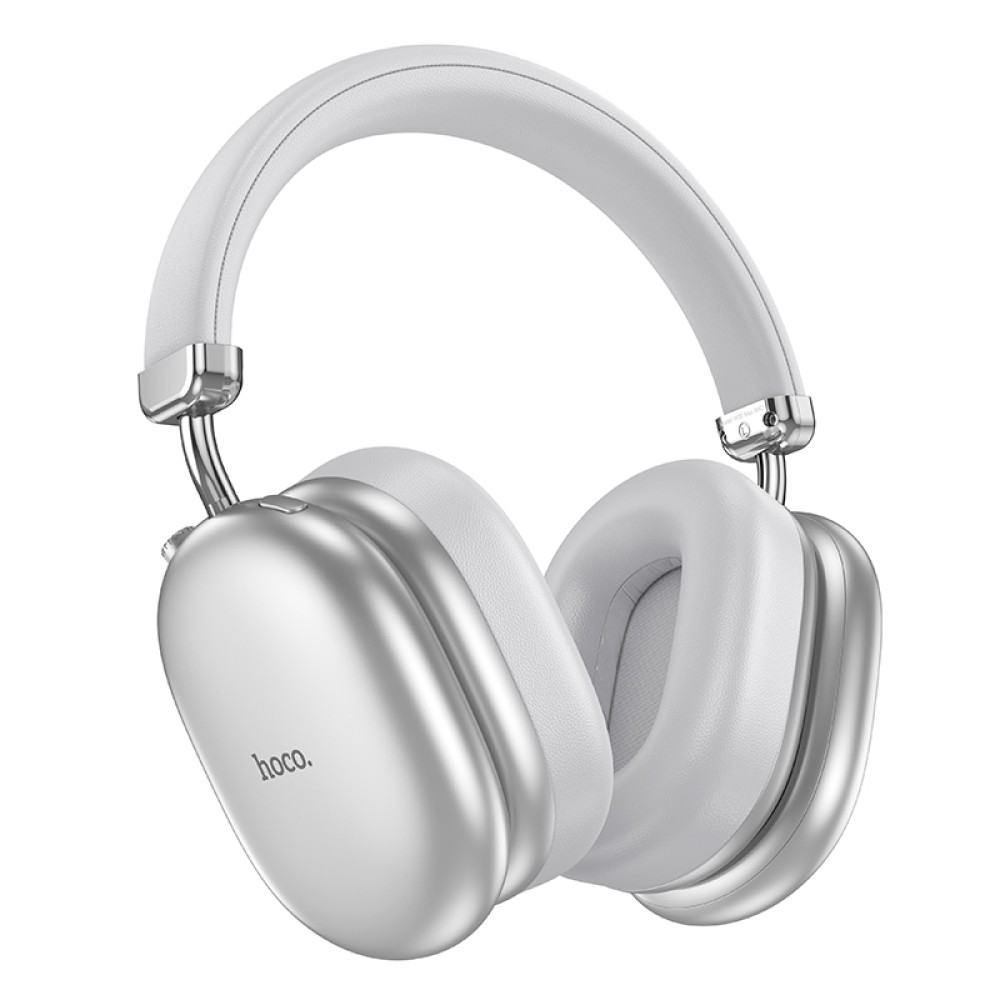 Wireless Ακουστικά Stereo Hoco W35 Max V5.4 800mAh με υποδοχή Micro SD και AUX ANC Ασημί