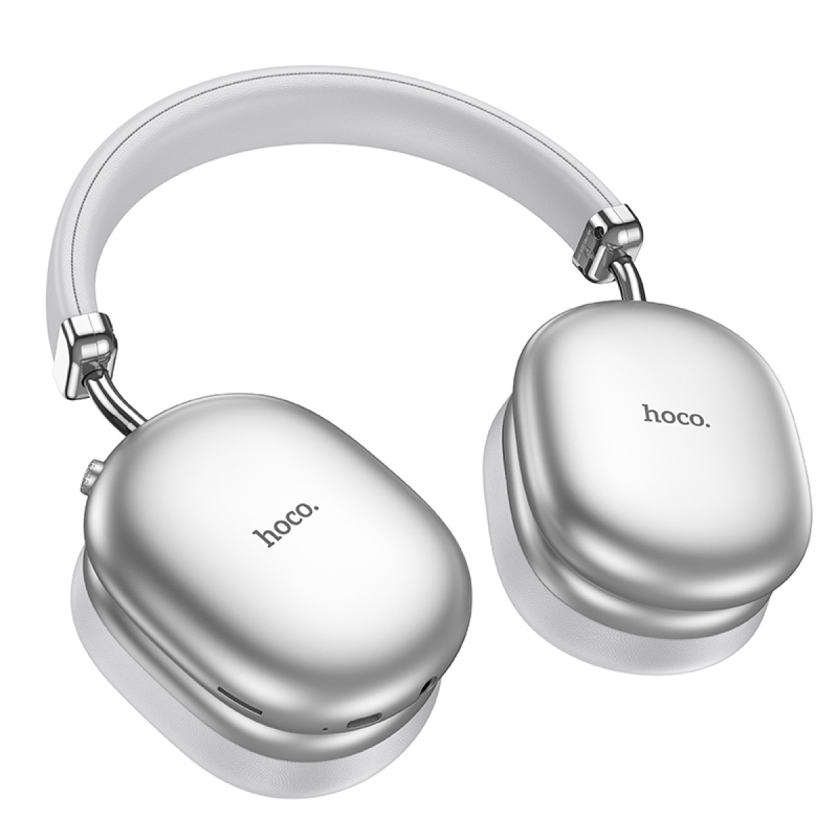 Wireless Ακουστικά Stereo Hoco W35 Max V5.4 800mAh με υποδοχή Micro SD και AUX ANC Ασημί