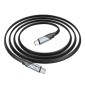 Καλώδιο σύνδεσης Hoco U119 USB-C σε USB-C 60W 3A Fast Charging Armor Style Braided Μαύρο 1.2m