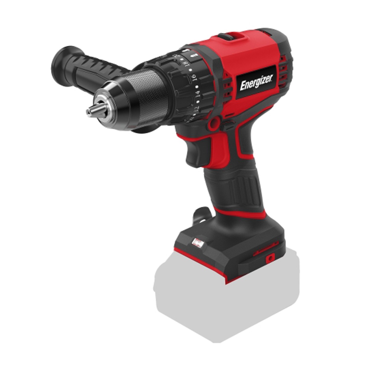 Energizer 3DR027 Τρυπάνι Cordless 20V 2 Ταχυτήτων 60 Nm Ροπή και Αποσπόμενο Χερούλι Κόκκινο/Μαυρο