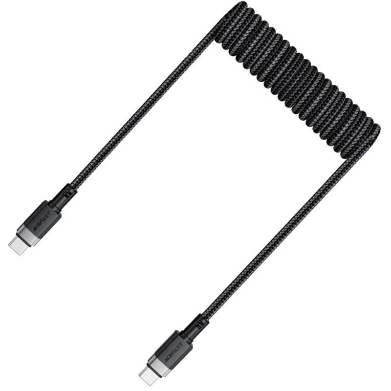 Καλώδιο Σύνδεσης Acefast C14-03 USB-C σε USB-C PD60W 3A Fast Charge USB2.0 Spring Braided Μαύρο 1.2m.