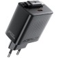 Φορτιστής Ταξιδίου Acefast A110 Fast Charging USB-C PD30W QC3.0 GaN και Αναδιπλούμενο Καλώδιο USB-C 0.64m Μαύρος