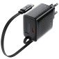 Φορτιστής Ταξιδίου Acefast A110 Fast Charging USB-C PD30W QC3.0 GaN και Αναδιπλούμενο Καλώδιο USB-C 0.64m Μαύρος