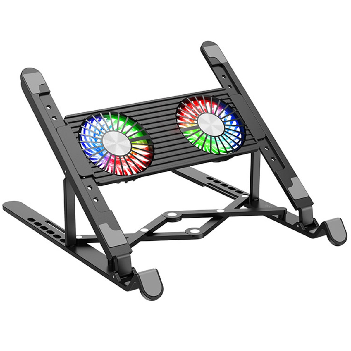 Laptop Cooler Hoco DH17 Μαύρο με Φωτισμό και 2 Ανεμιστηράκια για Φορητούς Υπολογιστές έως 17.3"