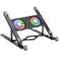 Laptop Cooler Hoco DH17 Μαύρο με Φωτισμό και 2 Ανεμιστηράκια για Φορητούς Υπολογιστές έως 17.3"