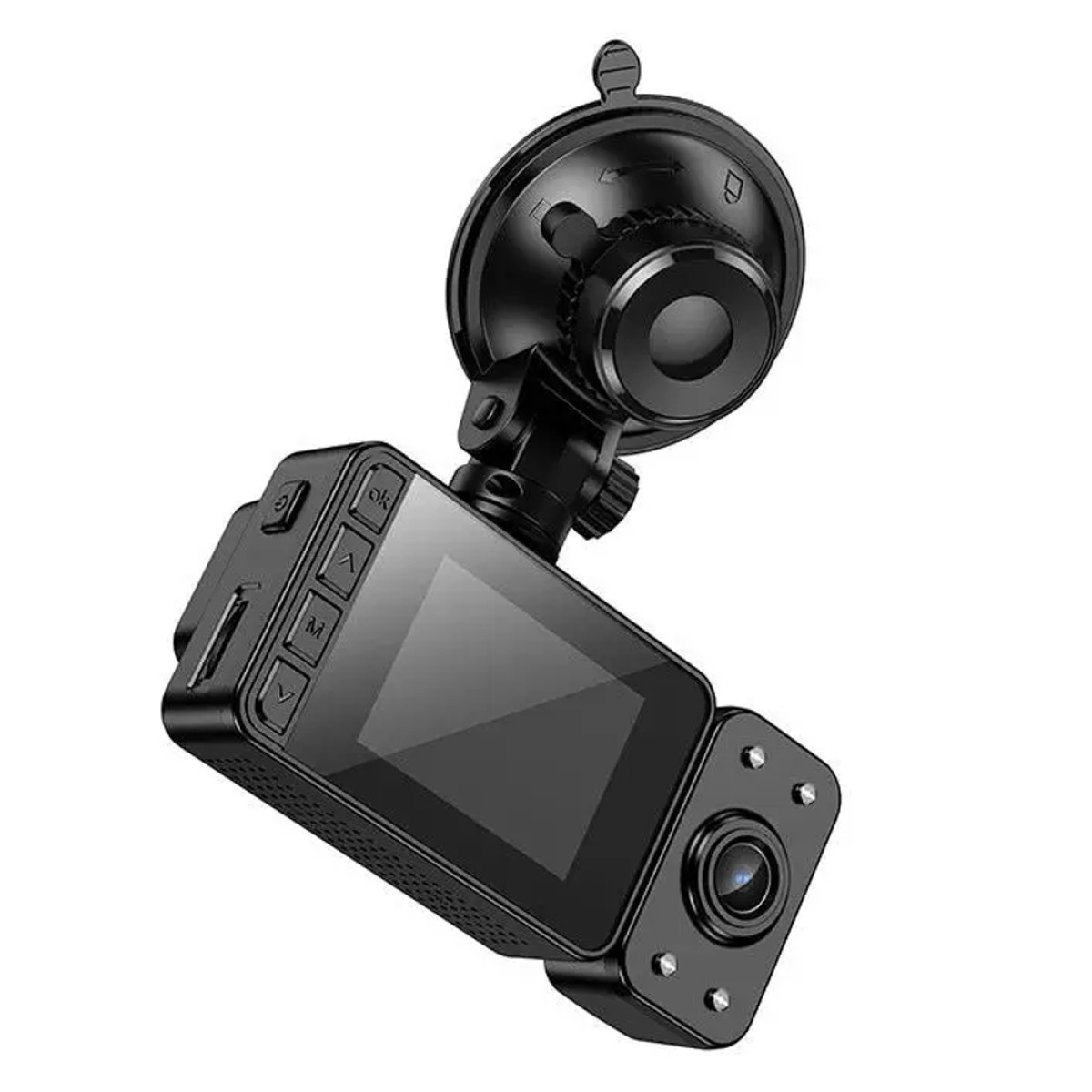 Καταγραφική Κάμερα Αυτοκινήτου Hoco DI62 Warrior 720p HD 150mAh Ultra Wide Γωνία Λήψης 145° 2" Οθόνη με Ταυτόχρονη Καταγραφή απο 3 Κάμερες
