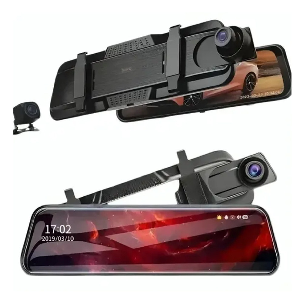 Καταγραφική Κάμερα Αυτοκινήτου Hoco DI36 1080p Full HD Ultra Wide Γωνία Λήψης 145° 9.66" Οθόνη Αφής και 720p Rear Camera