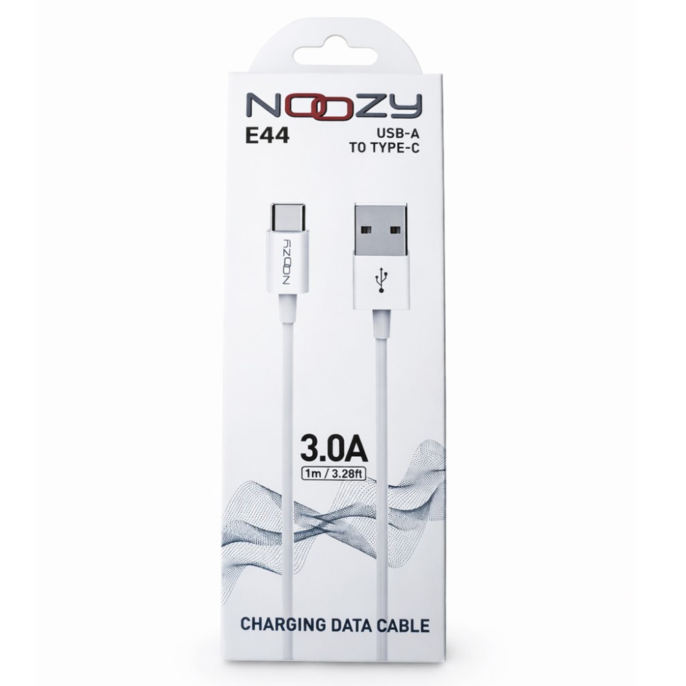 Καλώδιο Σύνδεσης και Φόρτισης Noozy Flow E44 USB σε USB-C 3.0A Λευκό 1m