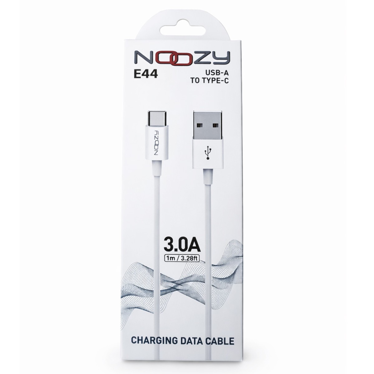 Καλώδιο Σύνδεσης και Φόρτισης Noozy Flow E44 USB σε USB-C 3.0A Λευκό 1m