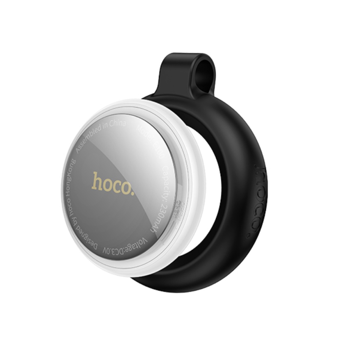 Hoco Tag E100 Anti-Lost Device Μόνο για iOS Συμβατό με Apple Find My Network με Προστατευτική Θήκη με Υποδοχή για Λουράκι Λευκό