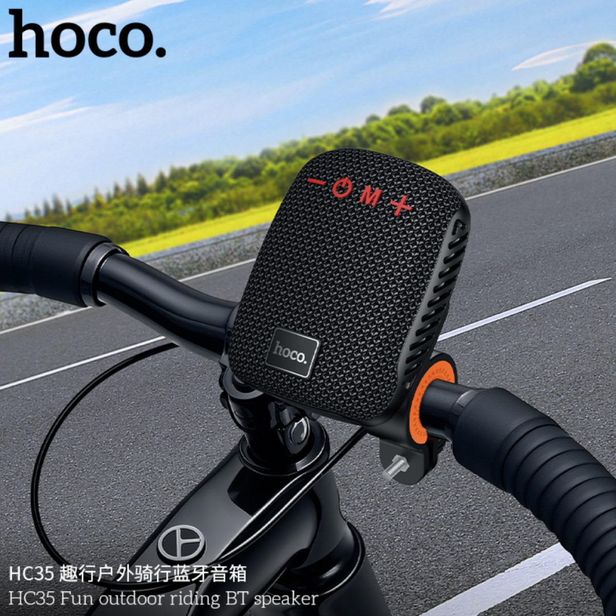 Φορητό Ηχείο Hoco HC35 5W BT v5.4 TF CARD AUX USB FM 500mAh IPX4 με Κλιπ Στήριξης Τιμονιού Μαύρο