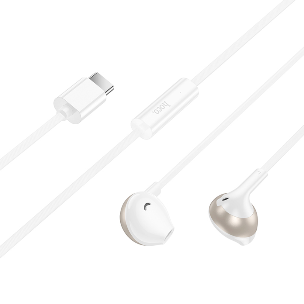 Hands Free Hoco M115 Sagacious USB-C Universal Earphones Hi-Fi Stereo με Μικρόφωνο Λευκά 1.2m