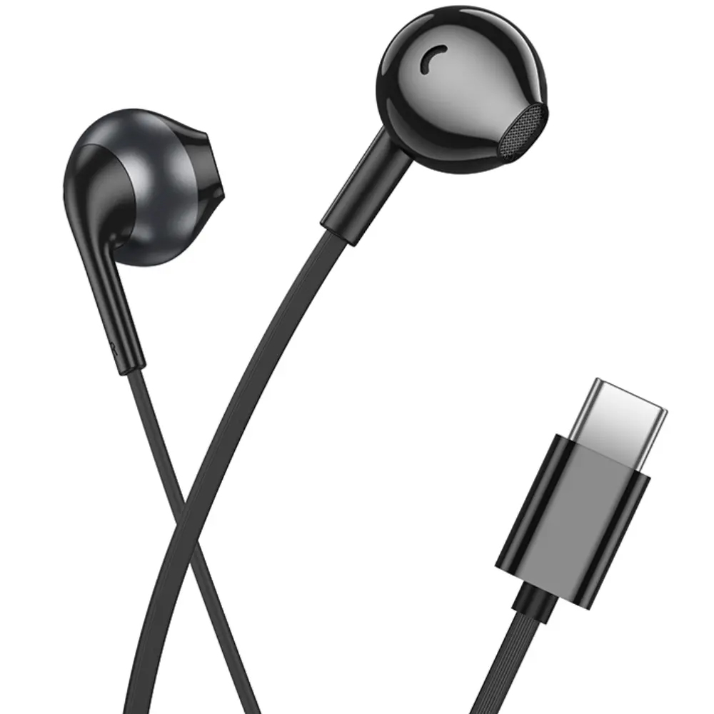 Hands Free Hoco M115 Sagacious USB-C Universal Earphones Hi-Fi Stereo με Μικρόφωνο Μαύρα 1.2m