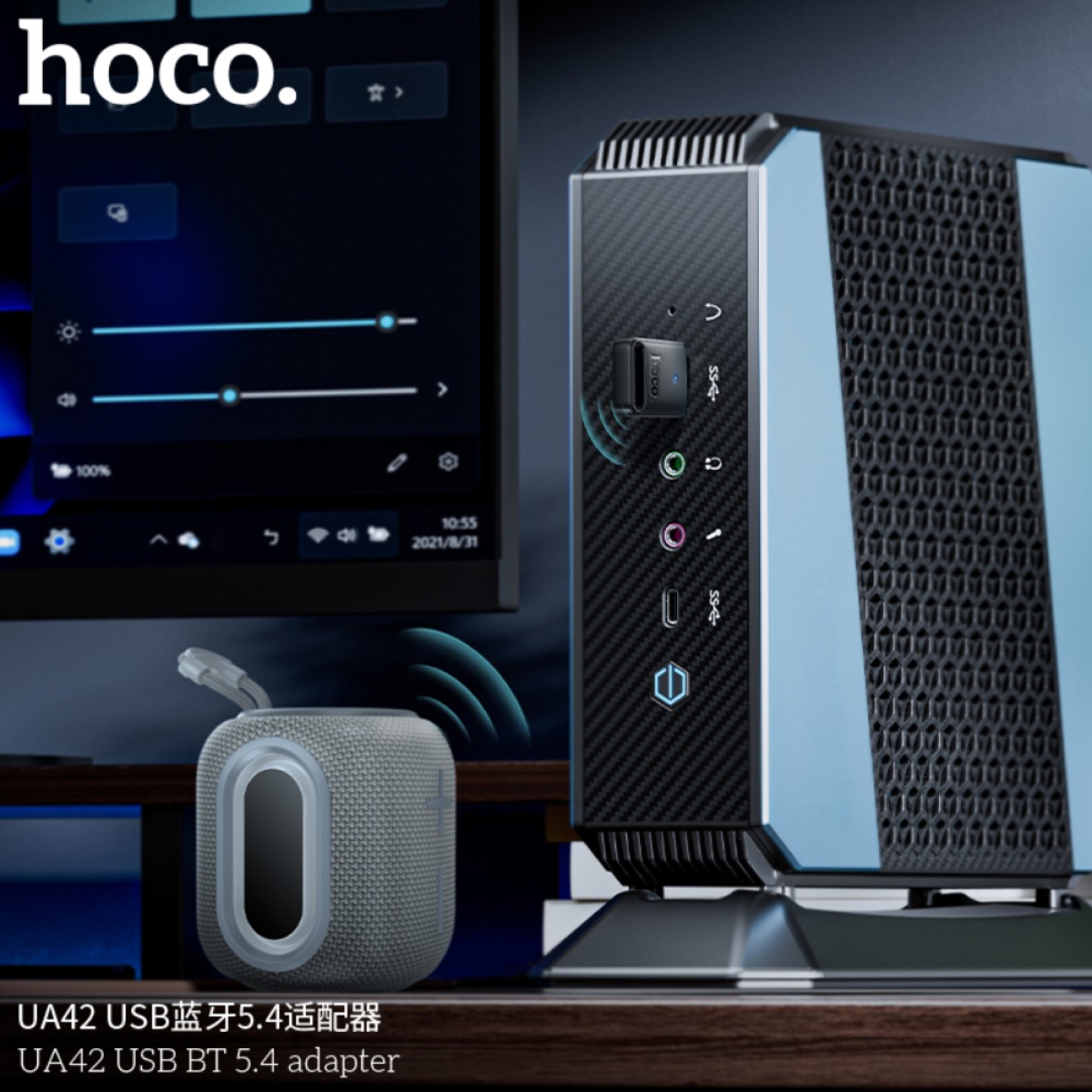 Αντάπτορας Wireless Hoco UA42 USB Bluetooth v5.4 Μαύρο