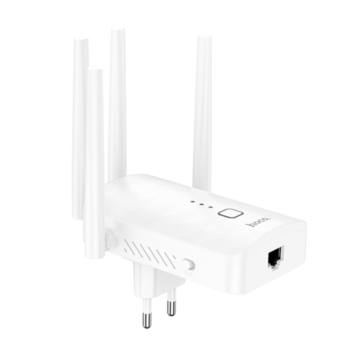 Wifi Repeater Hoco HI35 2.4Ghz 300Mbps και 4 Κεραίες Λευκό