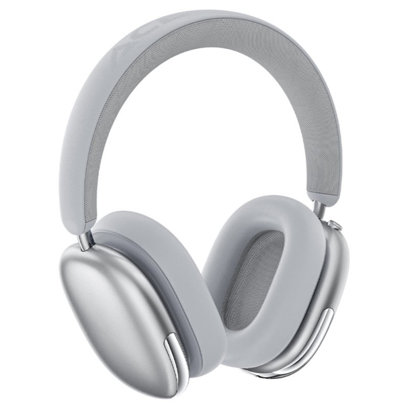 Wireless Ακουστικά Stereo Acefast H9 500mAh v5.4 30dB ANC με Μικρόφωνο και Πλήκτρο Λειτουργιών Ασημί
