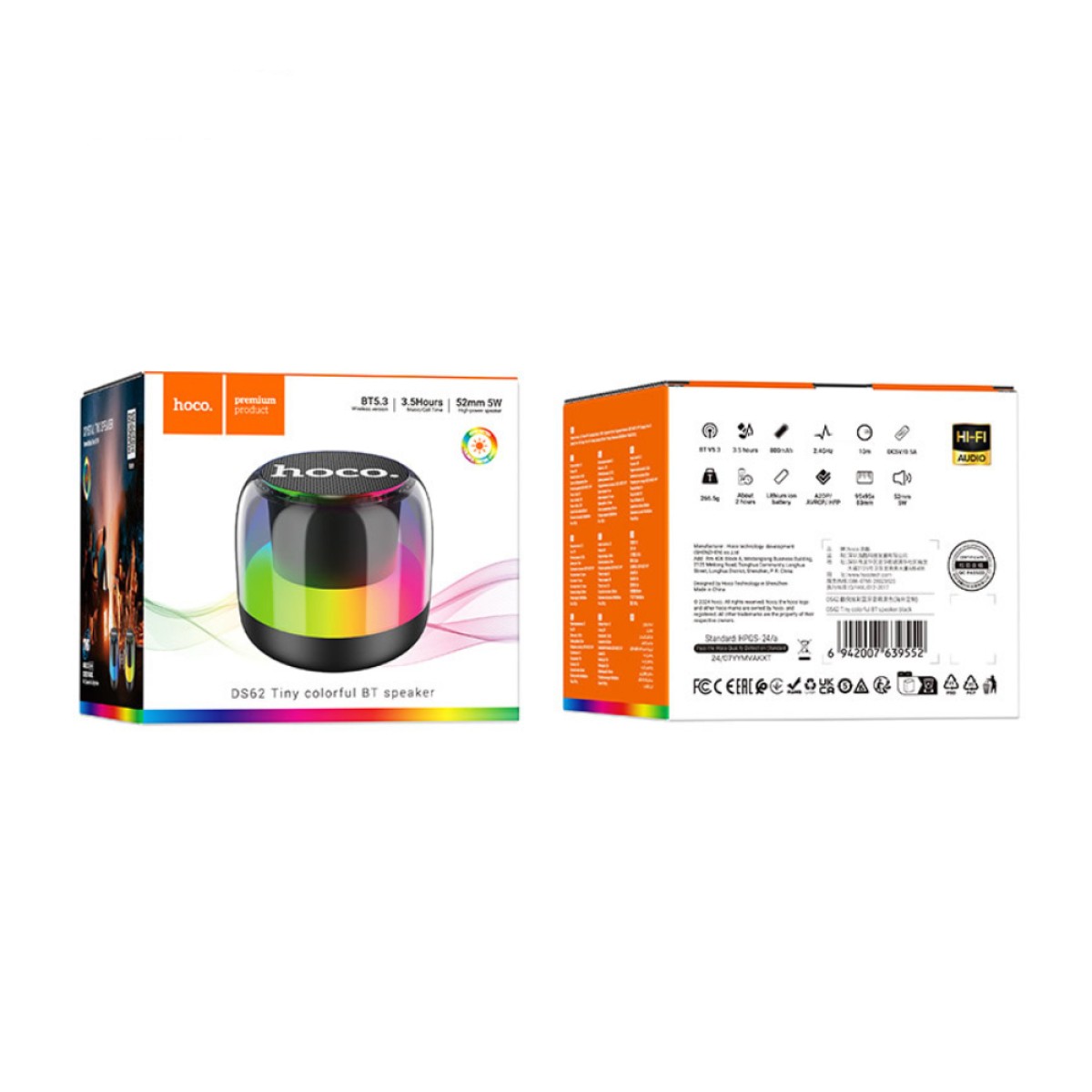 Ηχείο Wireless Hoco DS62 Tiny Colorful 5W BT v5.3, USB, TF Card και 3.5mm