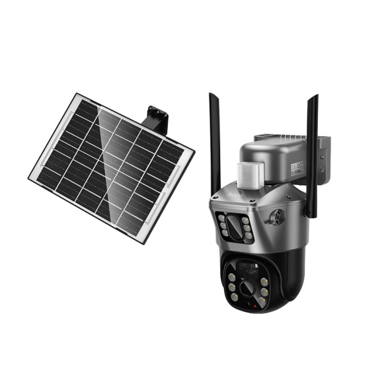 Κάμερα Ασφαλείας Εξωτερική Hoco. DI76 Feather Solar 4G Full HD IP65, Διπλή 355°, Ανίχνευση Κίνησης, Αμφίδρομη Επικοινωνία, Μόνο με SIM Nova