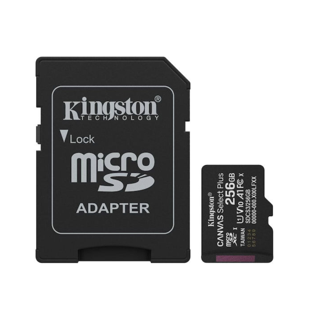 Κάρτα Μνήμης Kingston Canvas Select Plus+ MicroSDXC Class 10 με SD Adapter έως 150MB/s SDCS3/256GB