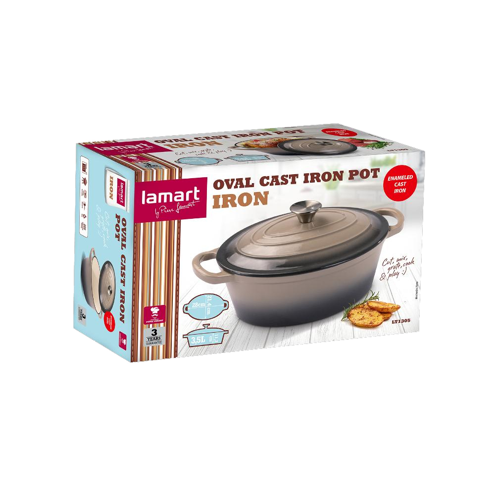 Κατσαρόλα Oval Εμαγιέ 28x11.2cm 3.5lt Lamart IRON LT1305