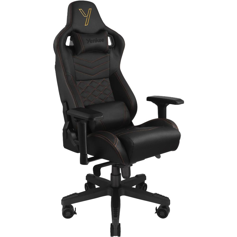 Καρέκλα Gaming Yenkee YGC 200BK FORSAGE XL Μαύρη Δερματίνη και 4D Ρυθμιζόμενα Μπράτσα Μέγιστο Βάρος 150kg
