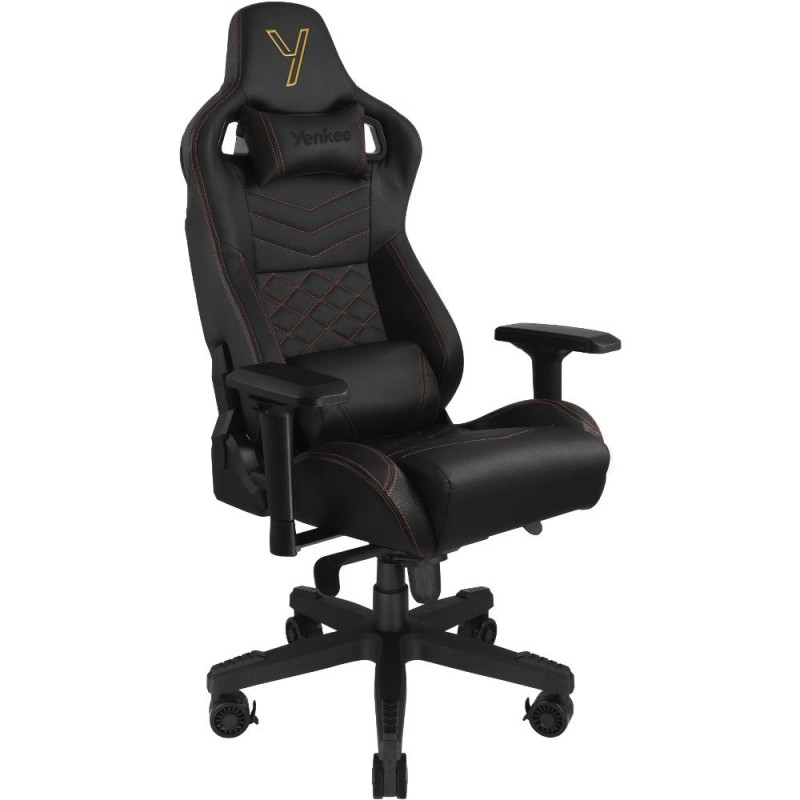 Καρέκλα Gaming Yenkee YGC 200BK FORSAGE XL Μαύρη Δερματίνη και 4D Ρυθμιζόμενα Μπράτσα Μέγιστο Βάρος 150kg