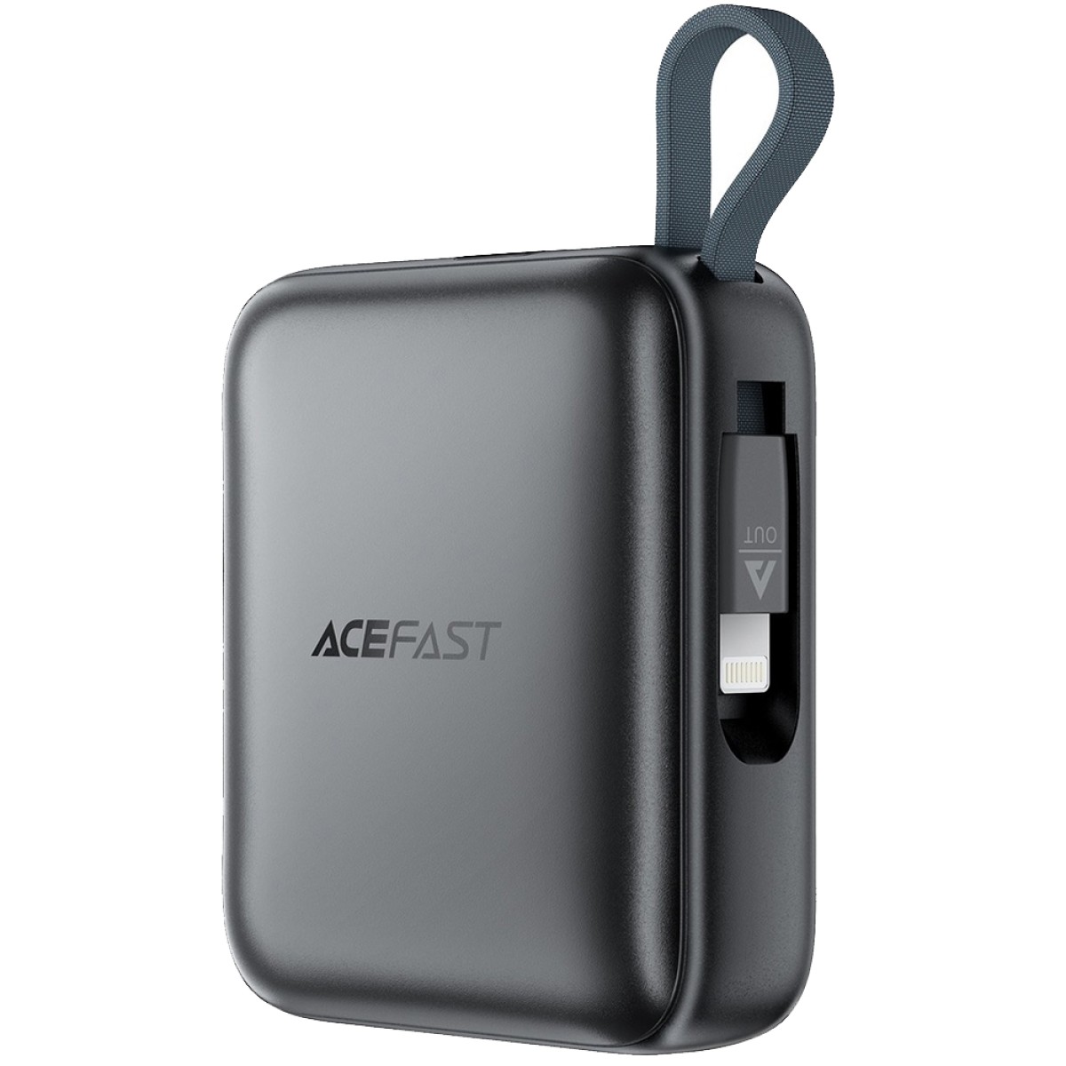 Power Bank Acefast M23 Mini 10000mAh PD22.5W Fast Charging με Ενσωματωμένα Καλώδια 1xUSB-C και 1xLightning και 1xUSB-C Θύρα Μαύρο