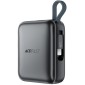 Power Bank Acefast M23 Mini 10000mAh PD22.5W Fast Charging με Ενσωματωμένα Καλώδια 1xUSB-C και 1xLightning και 1xUSB-C Θύρα Μαύρο
