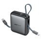 Power Bank Acefast M23 Mini 10000mAh PD22.5W Fast Charging με Ενσωματωμένα Καλώδια 1xUSB-C και 1xLightning και 1xUSB-C Θύρα Μαύρο